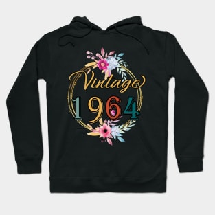 60 Years Old Gifts Vintage 1964 Floral 60th Birthday Party Hoodie